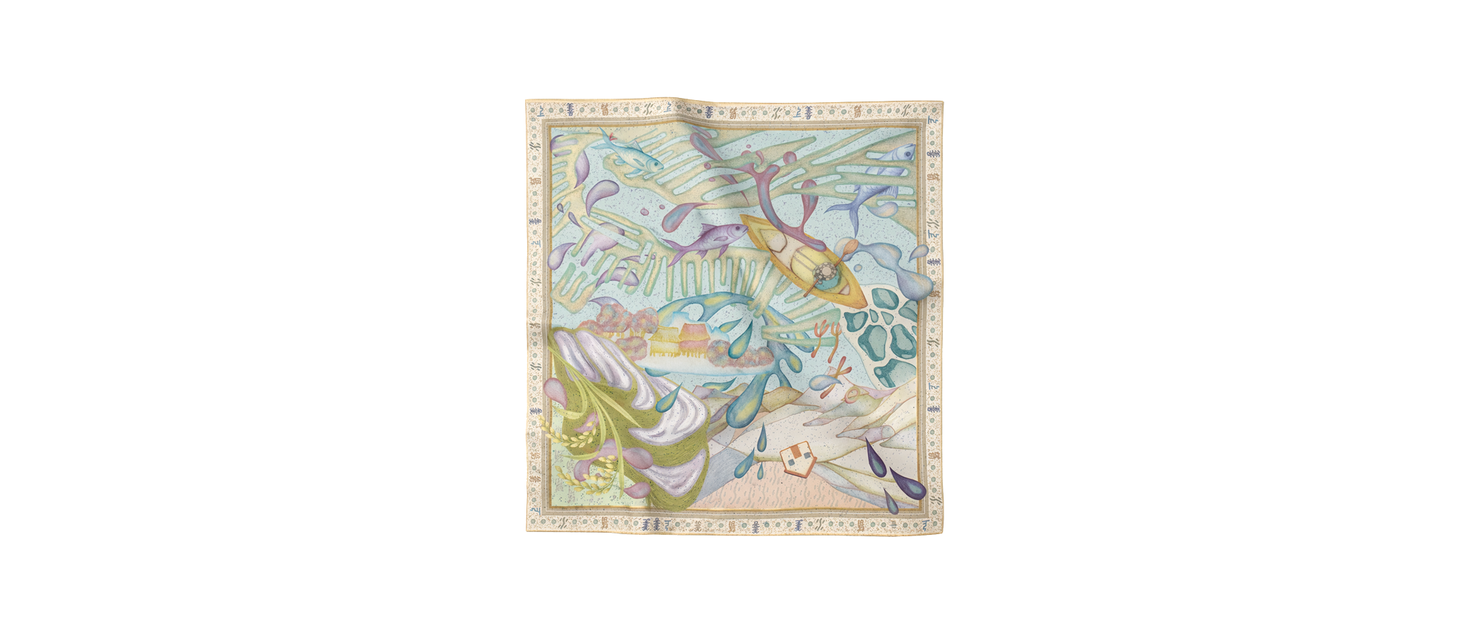Liminar — silk scarf, full flat artwork