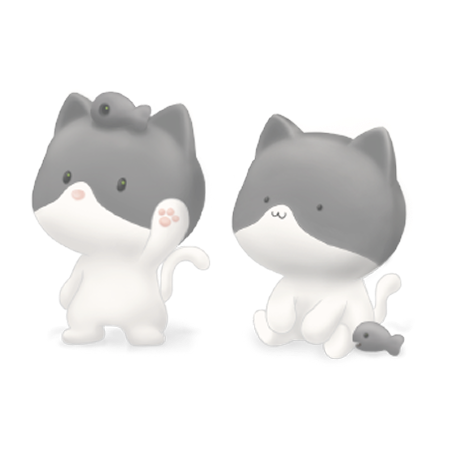 MagicPal — black & white cat character models